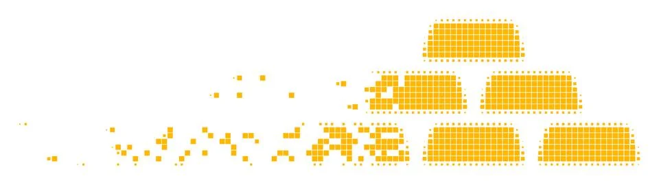 Treasure Bricks Decomposed Pixel Icon 스톡 일러스트