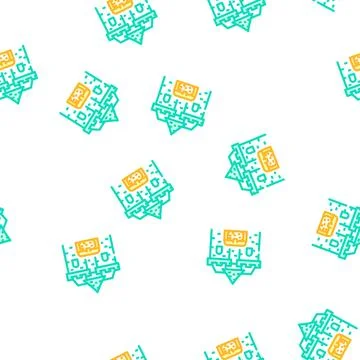 Treasure castle vector seamless pattern Stock Illustration