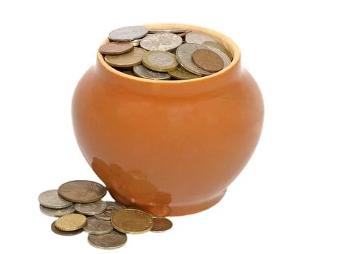 Treasure in ceramic pot. Stock Photos