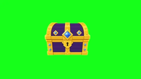 Treasure chest animated closed royal purple chest with glowing gem sparklin.. Stock Footage 341906183