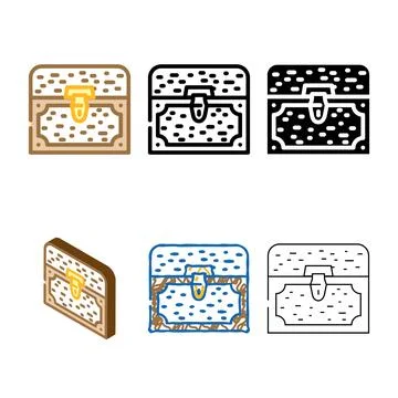 Treasure chest color icon vector designs Stockillustratie