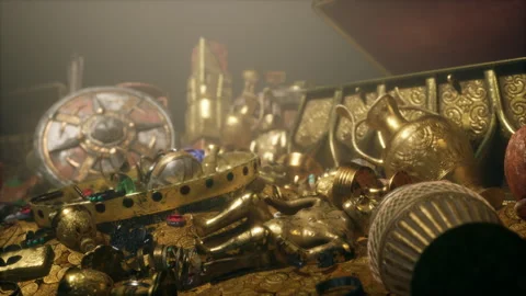 Treasure chest in a dark cave Vidéo 239412944