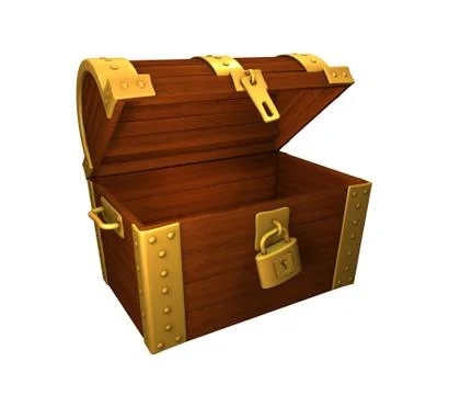 Treasure Chest empty, isolated on white background Stock Illustration