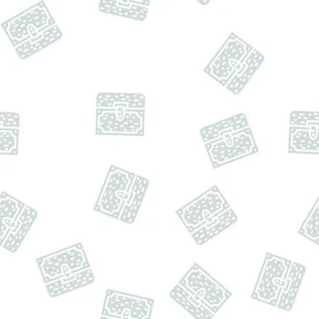 Treasure chest glyph vector seamless pattern イラスト素材