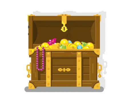Treasure chest with gold coins Stock Illustration