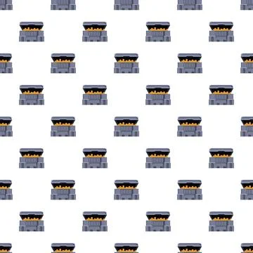 Treasure chest gold pattern seamless wallpaper background Stock Illustration