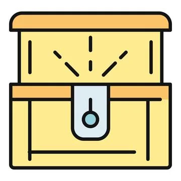 Treasure chest icon with shining hidden contents Stock Illustration