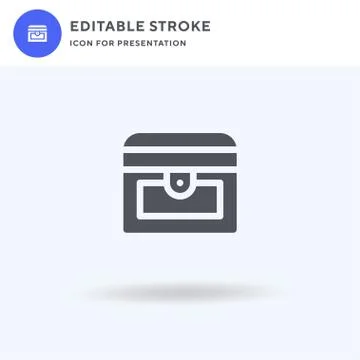 Treasure Chest icon vector, filled flat sign, solid pictogram isolated on whi イラスト素材