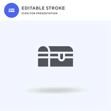 Treasure Chest icon vector, filled flat sign, solid pictogram isolated on white 스톡 일러스트