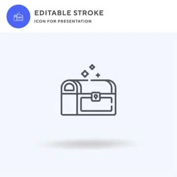 Treasure Chest icon vector, filled flat sign, solid pictogram isolated on white Stock Illustration