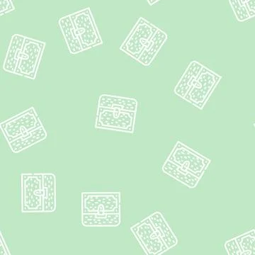 Treasure chest line vector seamless pattern Illustrazione stock