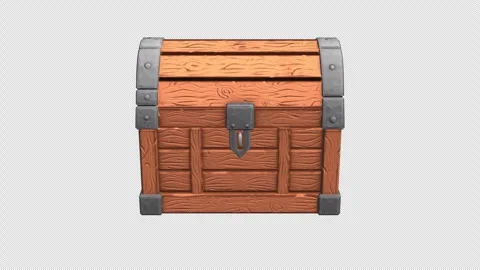 Treasure Chest Loop With Alpha Channel Stock Footage 323536864