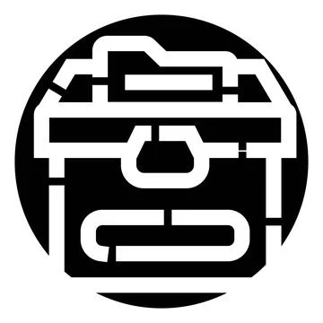 Treasure chest maze finding path to success icon Stock Illustration