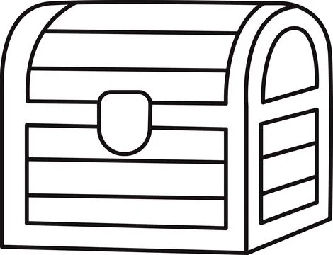 Treasure chest outline Stock Illustration