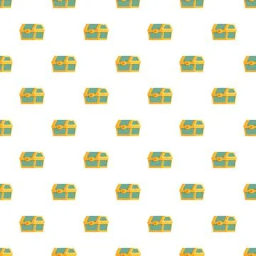 Treasure chest pattern repeating seamless background illustration 스톡 일러스트