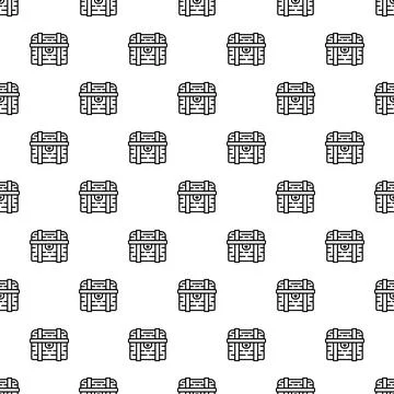 Treasure chest seamless pattern for background or wallpaper Stock Illustration