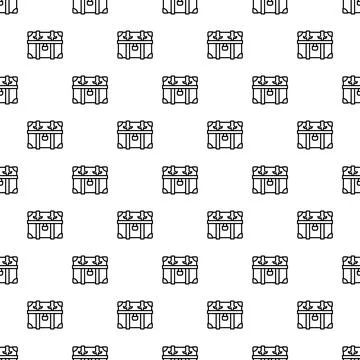 Treasure chest seamless pattern exploring pirate adventure concepts Illustrazione stock