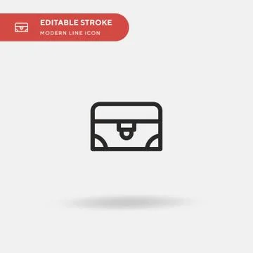Treasure Chest Simple vector icon. Illustration symbol design template for we Stock Illustration