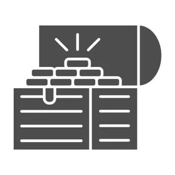 Treasure chest solid icon, wealth concept, Opened pirates treasure box sign on イラスト素材