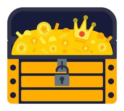 Treasure chest vector illustration. Stock Illustration