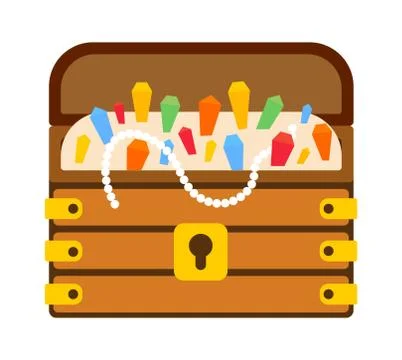 Treasure chest vector illustration. Stock Illustration