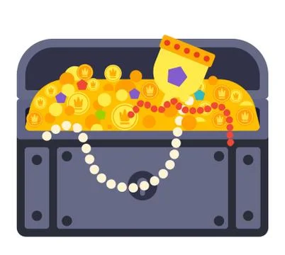 Treasure chest vector illustration. Stock Illustration