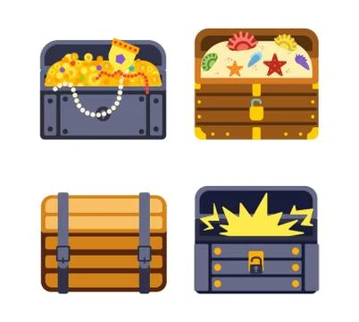 Treasure chest vector illustration. Stock Illustration