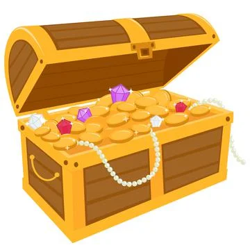 Treasure chest. Vector illustration Stock Illustration