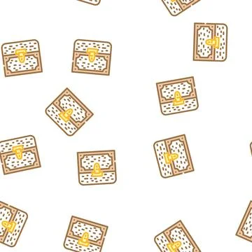 Treasure chest vector seamless pattern Illustrazione stock