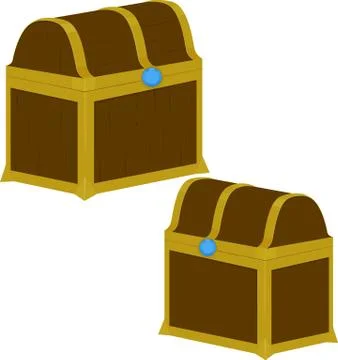 Treasure chest on white background Stock Illustration