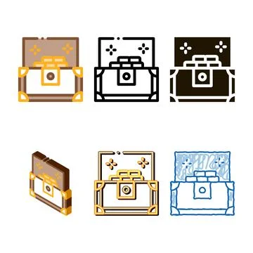 Treasure edition chest icon vector outline Stockillustratie
