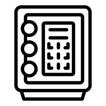 Treasure finance code icon outline vector. Investment rich Stock Illustration