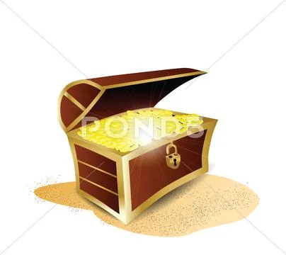 Treasure full of gold illustration Stock Illustration