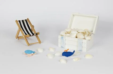 Treasure full of seashells Stock Photos