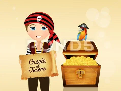 Treasure hunt Stock Illustration