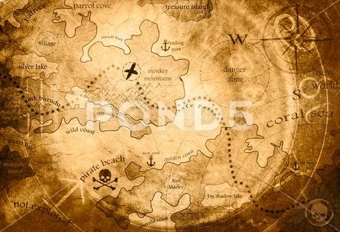 Treasure hunt map Stock Illustration