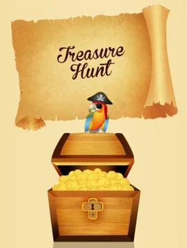 Treasure hunt parchment Stock Illustration