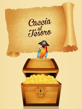 Treasure hunt parchment Stock Illustration