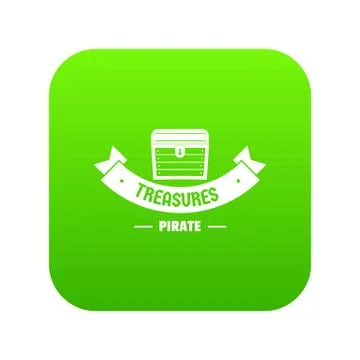 Treasure icon green vector 스톡 일러스트