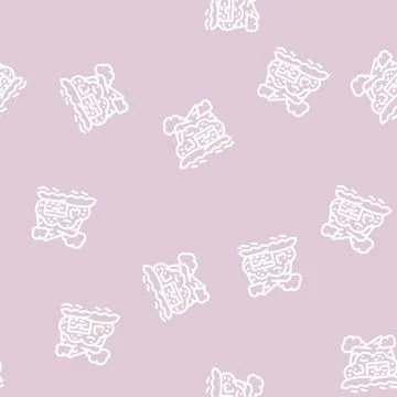 Treasure island line vector seamless pattern 库存插图