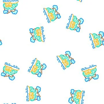 Treasure island vector seamless pattern イラスト素材