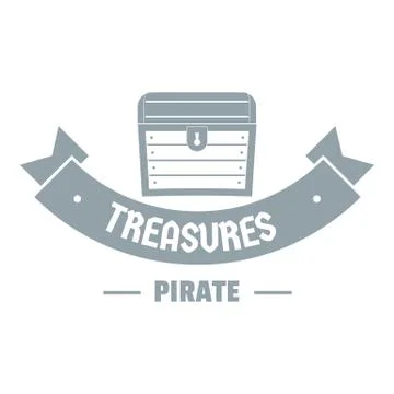 Treasure logo, simple gray style Illustrazione stock
