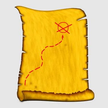 Treasure map to an ancient scroll Stock Illustration