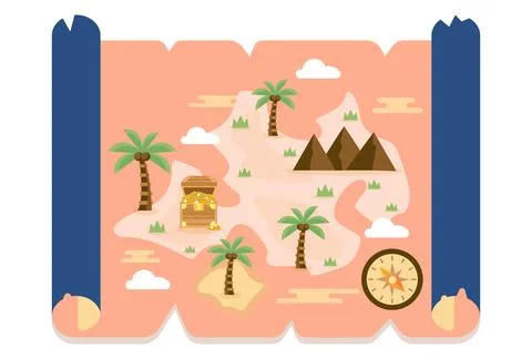 Treasure Map Concept Illustration Stock Illustration