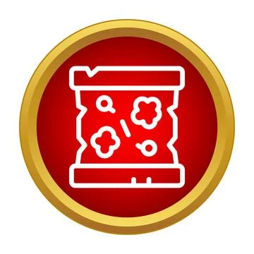 Treasure map icon for adventure and discovery Stock Illustration