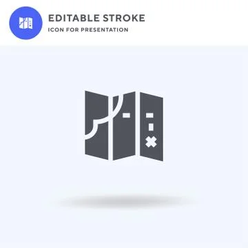 Treasure Map icon vector, filled flat sign, solid pictogram isolated on white Stock Illustration