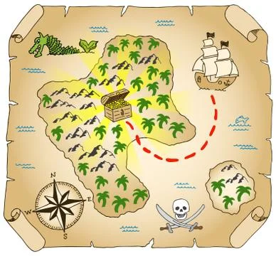 Treasure map Stock Illustration