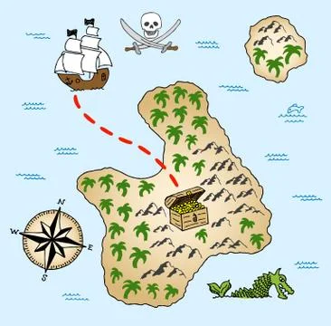 Treasure map Stock Illustration