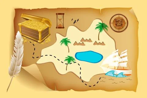 Treasure map Stock Illustration