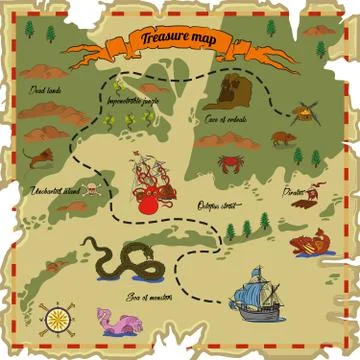 Treasure map Stock Illustration